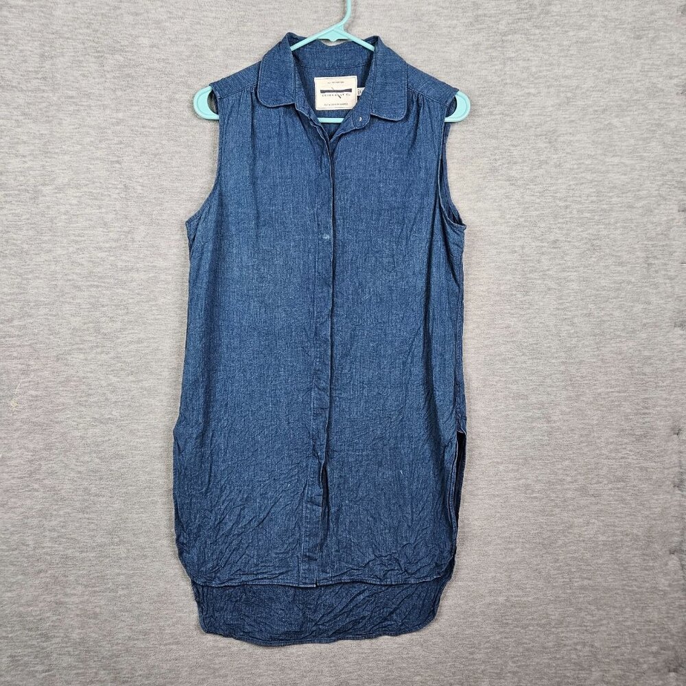Guideboat Company Ply the waters Button Up Sleeveless Tunic Shirt Size M